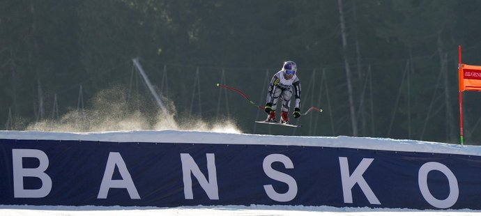 Ester Ledecká při tréninku sjezdu v Bansku