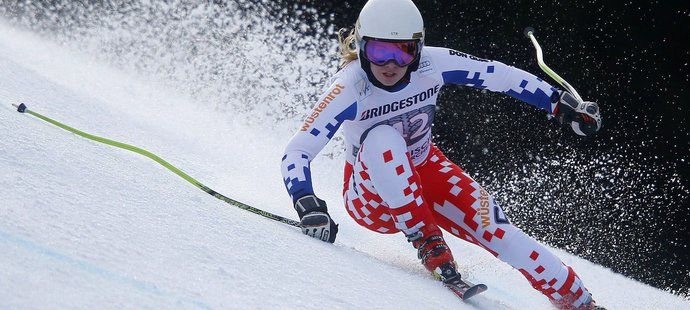 Ester Ledecká jako lyžařka při své premiéře ve sjezdu SP v Garmisch-Partenkirchenu