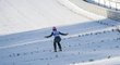 Skokanka na lyžích Zdenka Pešatová během tréninku na MS v Seefeldu
