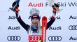 Mikaela Shiffrinová se raduje ze svého triumfu ve slalomu v Jasné