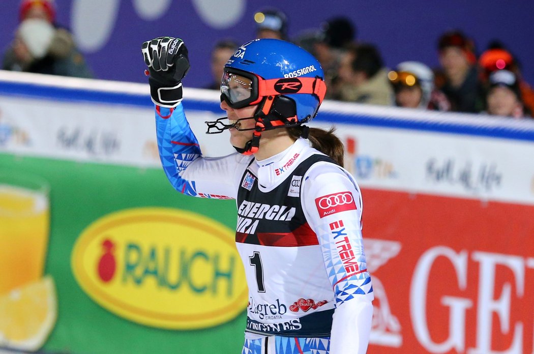 Slovenská lyžařka Petra Vlhová poté, co suverénně vyhrála slalom Světového poháru v Záhřebu
