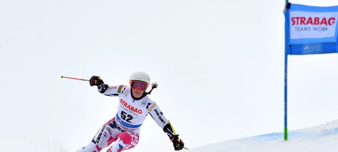 Gabriela Capová v prvním kole slalomu.