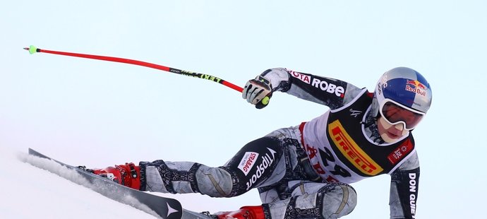Ester Ledecká při superobřím slalomu na MS