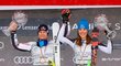 Celkoví vítězové Světového poháru v lyžování Alexis Pinturault a Petra Vlhova