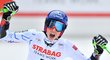 Radost Petry Vlhové v cíli obřího slalomu SP ve Špindlerově Mlýně
