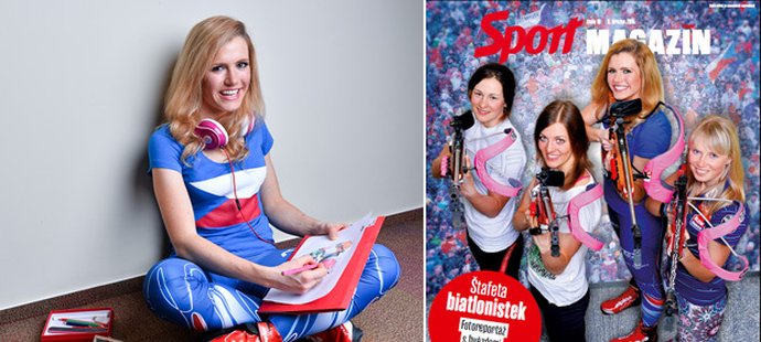 Gabriela Soukalová se nechala pro Sport Magazín vyfotit při své oblíbené činnosti - malování. Dárek by měl dostat Ondřej Moravec