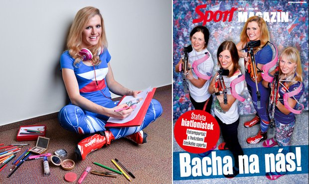 Gabriela Soukalová se nechala pro Sport Magazín vyfotit při své oblíbené činnosti - malování. Dárek by měl dostat Ondřej Moravec