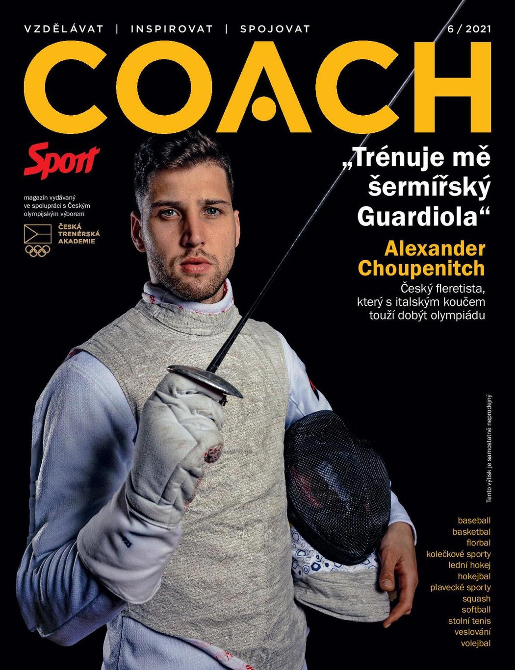 Titulní strana vydání magazínu Coach