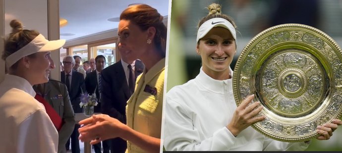 Wimbledonská šampionka Vondroušová si po ceremoniálu zašla na kus řeči s princeznou Kate