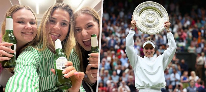 Vondroušová se od svých kamarádek dočkala emotivního přivítání po vítězném finále Wimbledonu