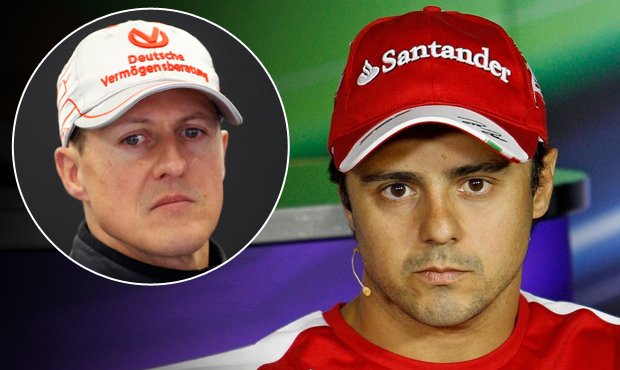 Felipe Massa se modlí za uzdravení Michaela Schumachera