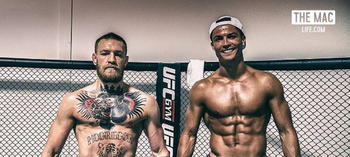 Bojovník MMA Conor McGregor s hvězdným hráčem Realu Madrid Cristianem Ronaldem