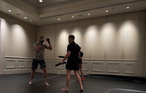 Jiří Procházka na tréninku před svým titulovým bojem v UFC