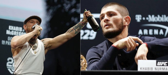 Conor McGregor dorazil na tiskovou konferenci o půl hodiny později, Khabib Nurmagomedov na něho nepočkal