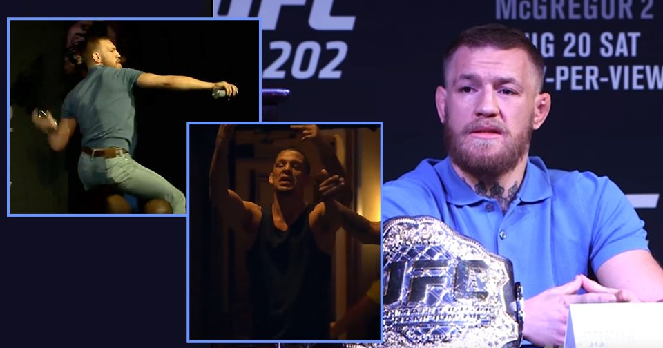 McGregor s Diazem po sobě na tiskové konferenci házeli lahvemi