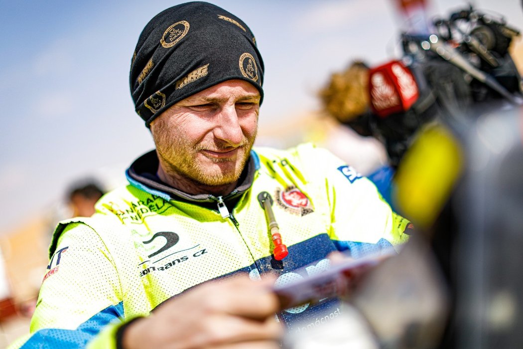 Český motocyklista Martin Michek na Rallye Dakar 2020