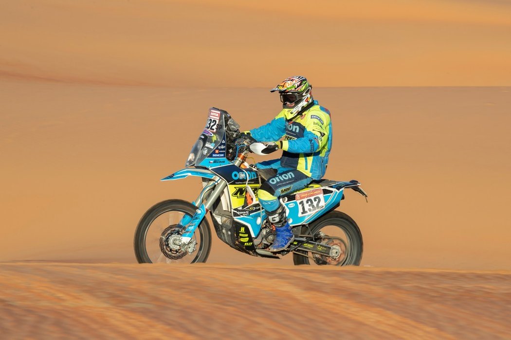 Český motocyklista Martin Michek na Rallye Dakar 2020
