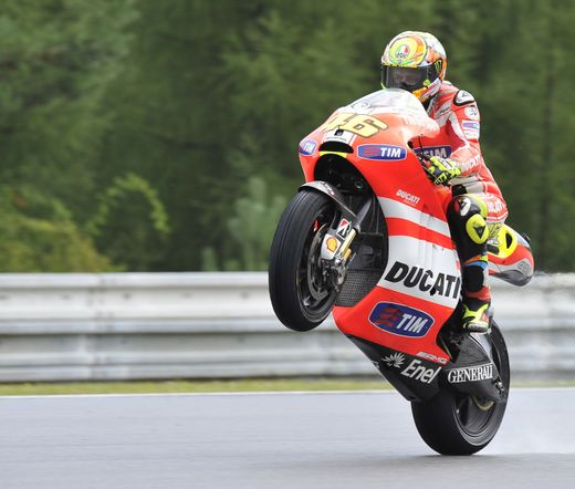 Valentino Rossi během tréninku na Masarykově okruhu Valentino Rossi během tréninku na Masarykově okruhu