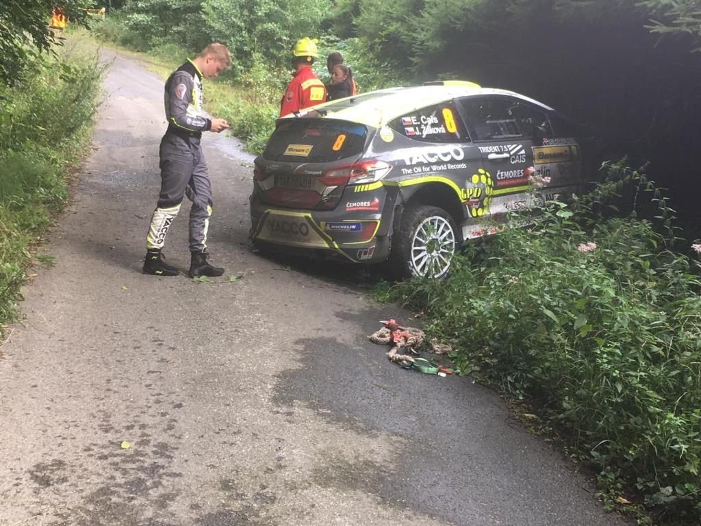 Nehodu na Barum Czech Rally Zlín v minulosti zažil i jezdec Erik Cais