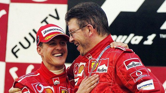 Ross Brawn byl jako technický šéf Ferrari Schumacherovým blízkým spolupracovníkem. 