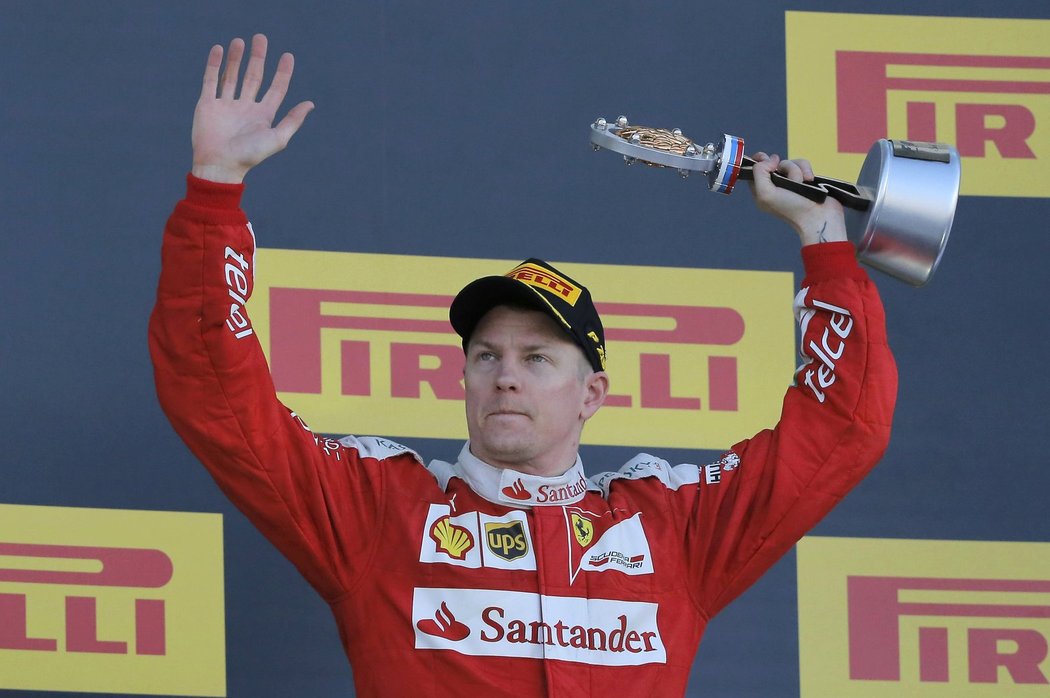 Finský pilot Kimi Räikkönen si vyjel třetí místo