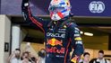 Radost Maxe Verstappena po ovládnutí kvalifikace na Velkou cenu Abú Zabí