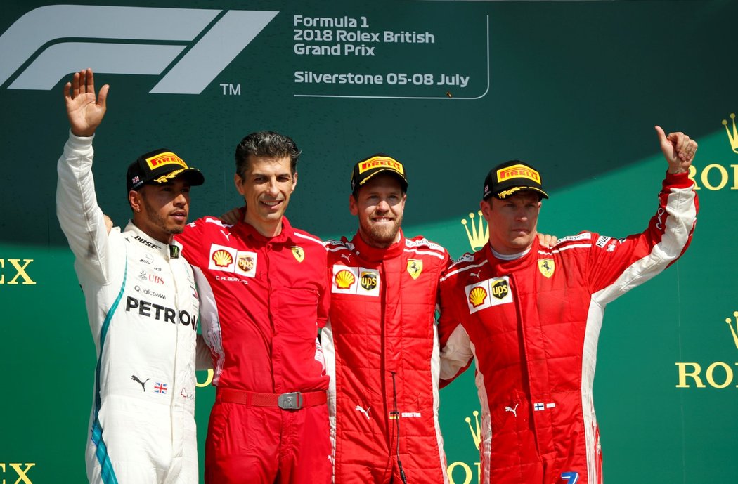 V Silverstonu kralovalo Ferrari. Sebastian Vettel vyhrál, na třetím místě dojel Kimi Räikkönen