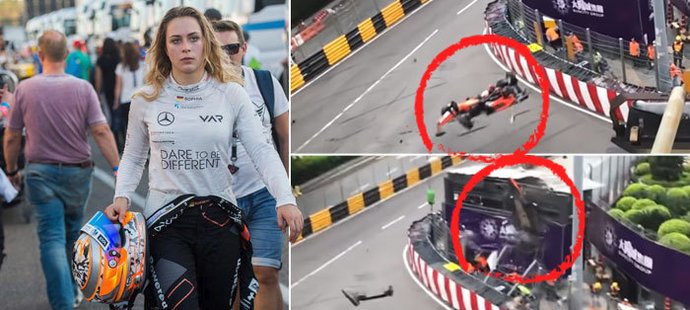 Teprve 17letá německá pilotka Sophia Flörschová měla v nedělním závodu formule 3 v Macau děsivou nehodu