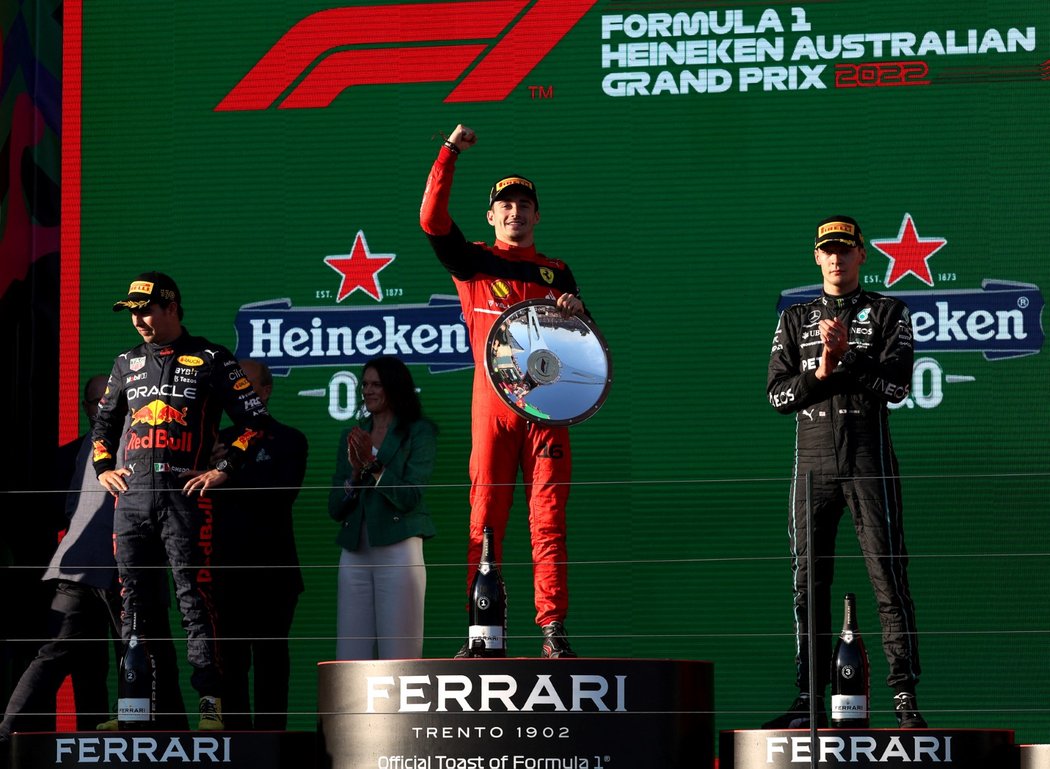 Francouzský jezdec Ferrari Charles Leclerc během vítězného závodu ve Velké ceně v Austrálii