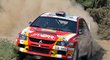 Prokop v vozem Mitsuishi Lancer při Akropolis rally