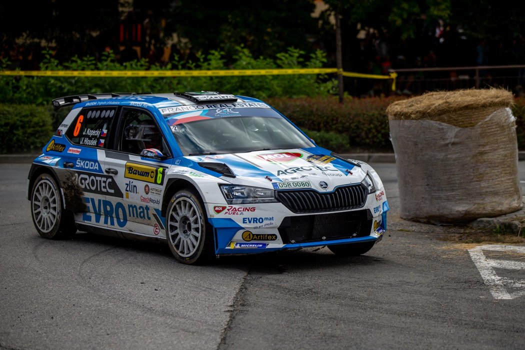 Posádka Jan Kopecký a Jan Hloušek na zlínské Barum Rallye