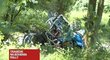 Zničený vůz, ve kterém smrtelná zranění utrpěl Bohuslav Ceplecha
