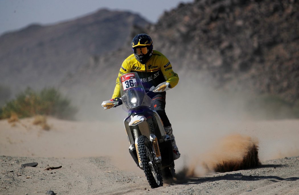 Motocyklista Jan Brabec dojel ve 4. etapě letošní Rallye Dakar na 11. místě