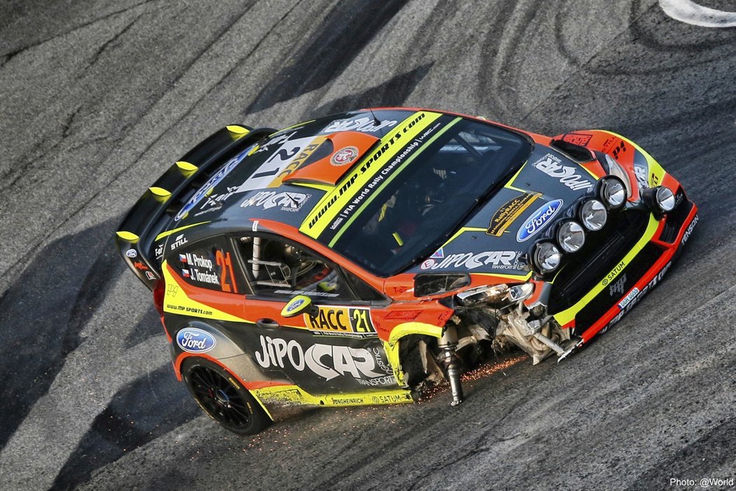 Martin Prokop měl pořádnou smůlu, v poslední den Rally Catalunya havaroval a závod nedokončil