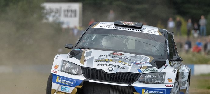 Filip Mareš při rychlostní zkoušce během 46. ročníku Rallye Bohemia na okruhu v Sosnové