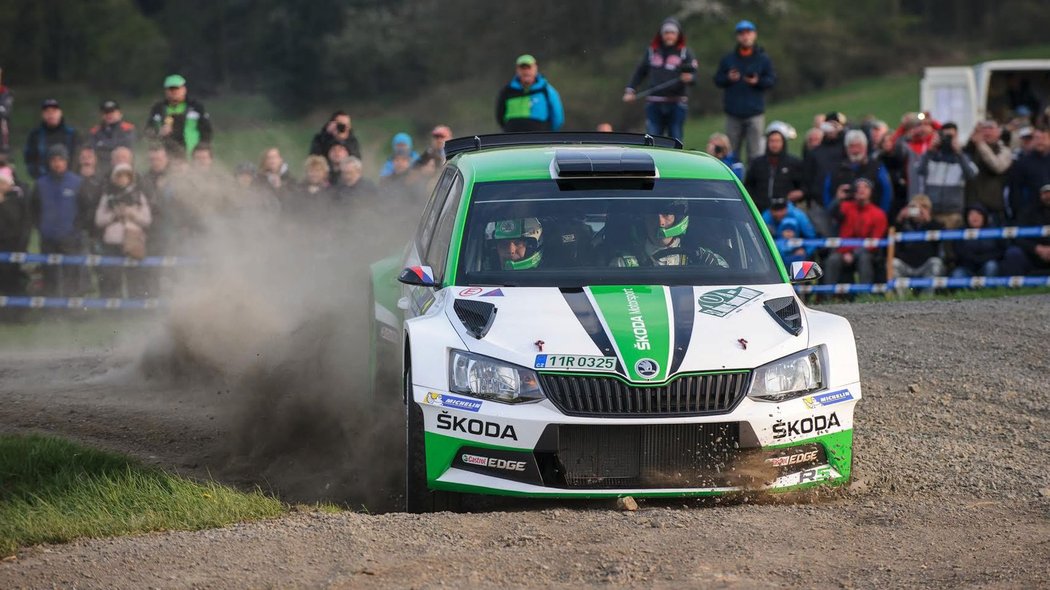 Kopecký na trati během Rallye Šumava