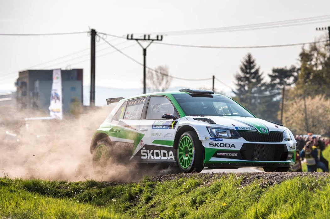 Kopecký na trati během Rallye Šumava