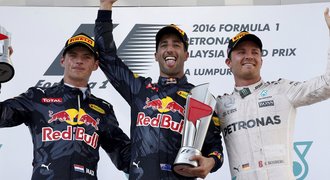Ricciardo vyhrál VC Malajsie, Hamiltonovi shořel motor