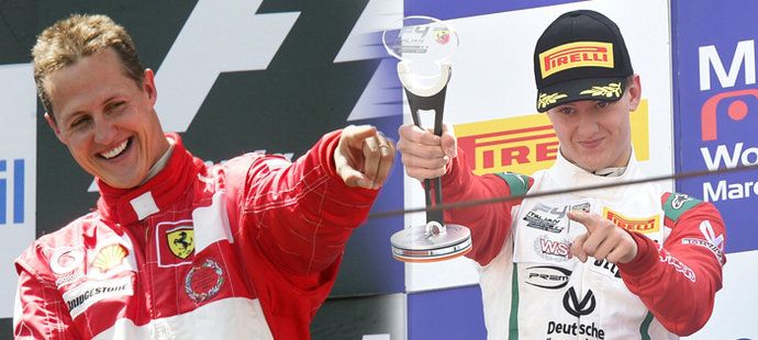 Oslava Michaela i Micka je téměr k nerozeznání. Předvede ji Mick i v F1?