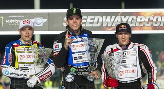 Plochodrážní GP České republiky vyhrál potřetí v řadě Woffinden