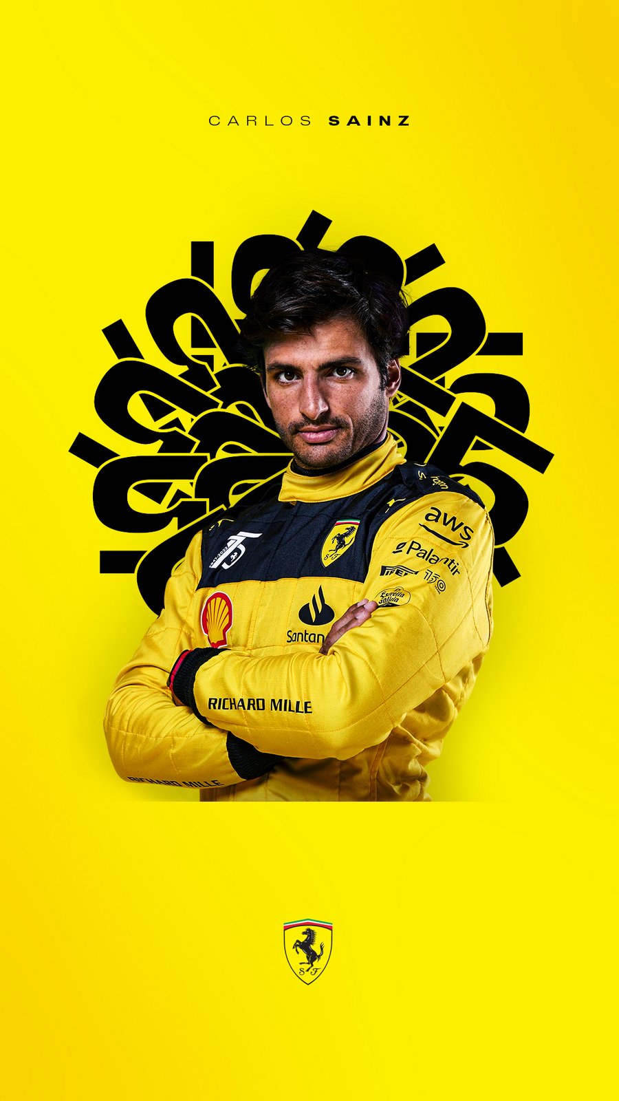 Sainz představuje žlutou kolekci Ferrari