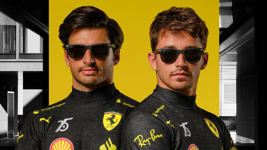 Lecrelc a Sainz představují žlutou kolekci Ferrari