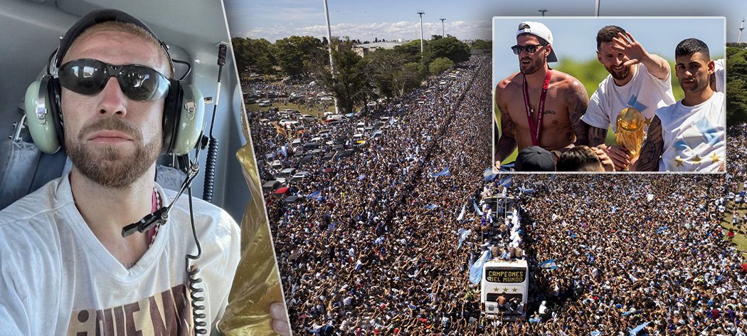 Fotbalisté Argentiny se přes miliony fanoušků nedostali do centra Buenos Aires, tak kvůli bezpečnosti přesedli do vrtulníků