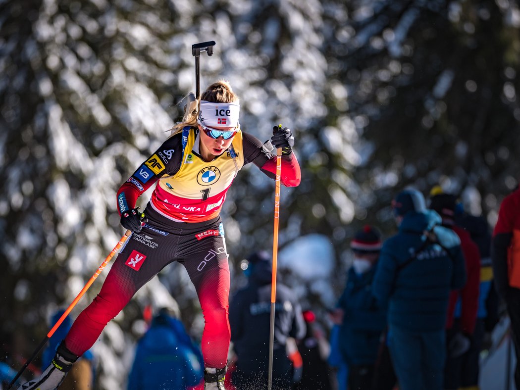 Norská biatlonová královna Tiril Eckhoffová ve stíhačce na MS