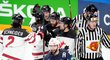 Kanadští hokejisté slav trefu Andrewa Mangiapaneho v semifinále MS
