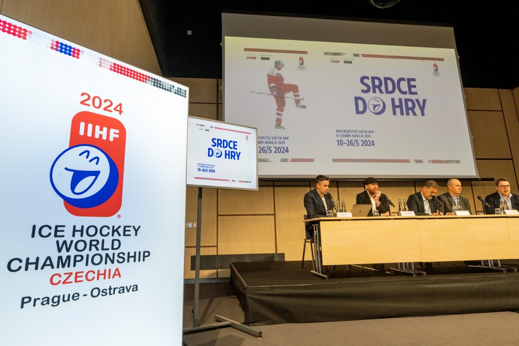 Představení vizuální identity MS v hokeji 2024, které se odehraje v Ostravě a Praze