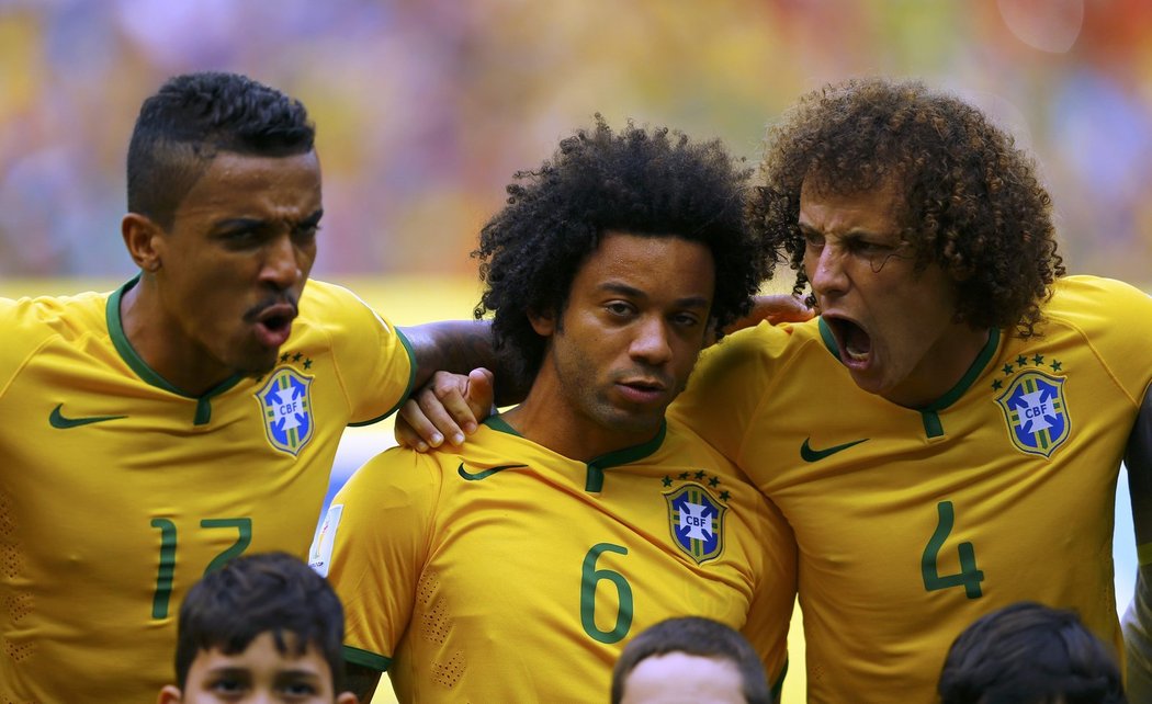 Brazilští fotbalisté prožívali svoji hymnu opět naplno
