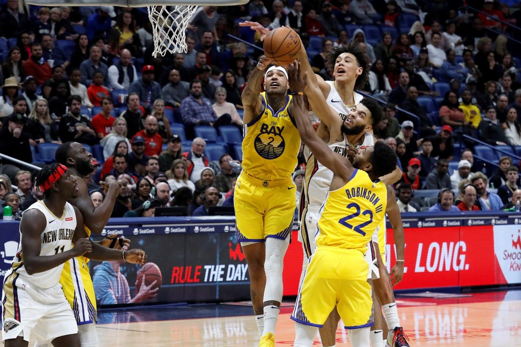 Zápas NBA mezi Golden State Warriors a New Orleans Pelicans