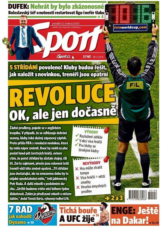 Deník Sport (pondělí 11. května 2020)