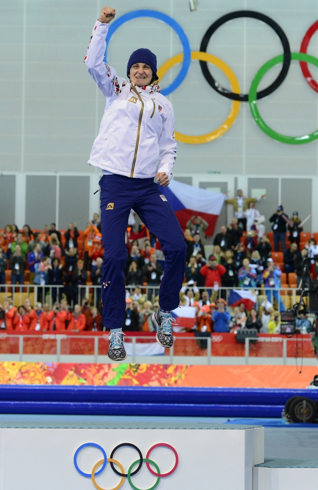 Vítězný skok zlaté olympijské medailistky Martiny Sáblíkové